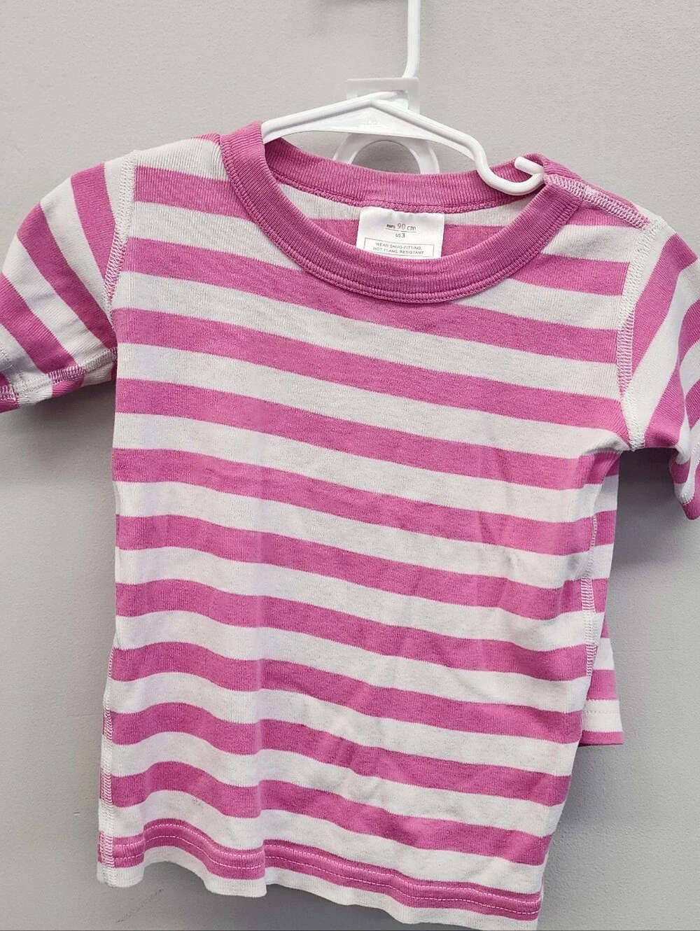 Hanna Andersson Pink White Stripe Organic Cotton Pajama Set Size 3 90cm